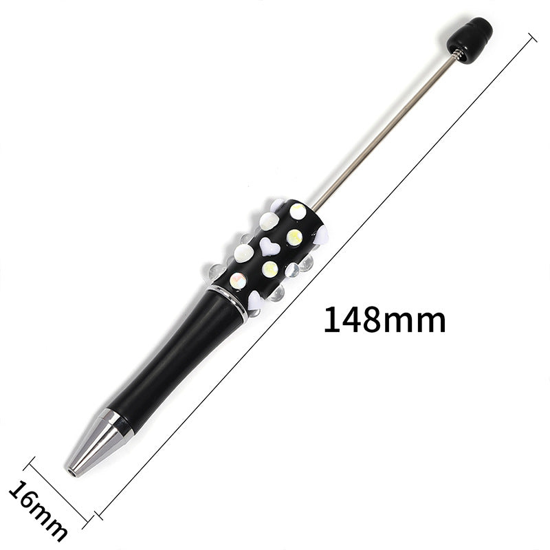 Wholesale 1opcs Heavy Industry Love Mermaid Beads Rhinestone Pen Handmade DIY Beaded Pen